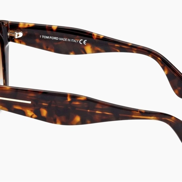 TOM FORD Cara 56MM Gradiant Lens UV Protection Square Sunglasses Brown New - Picture 12 of 13